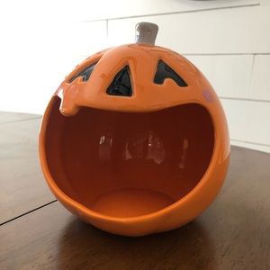 Pumpkin Glass Candy Bowl